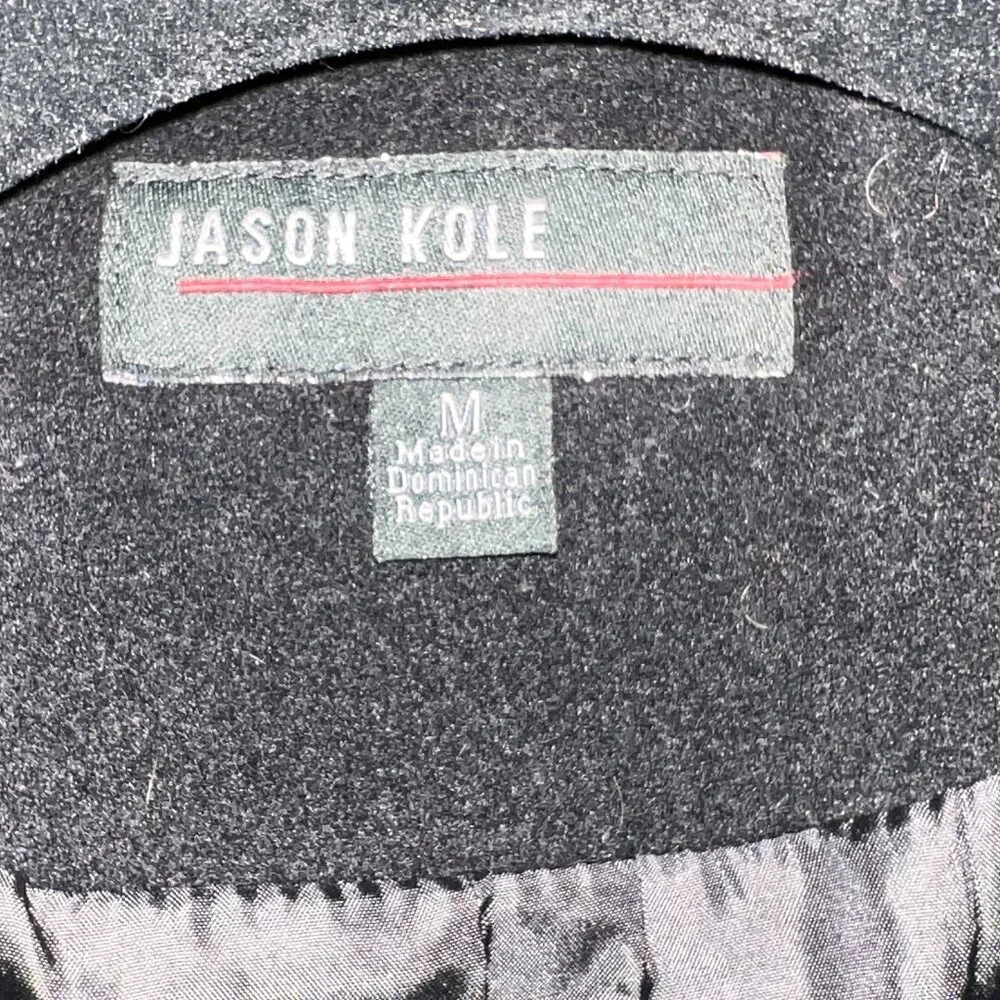 Jason Kole Black Short Length Peacoat Size M - Picture 9 of 10